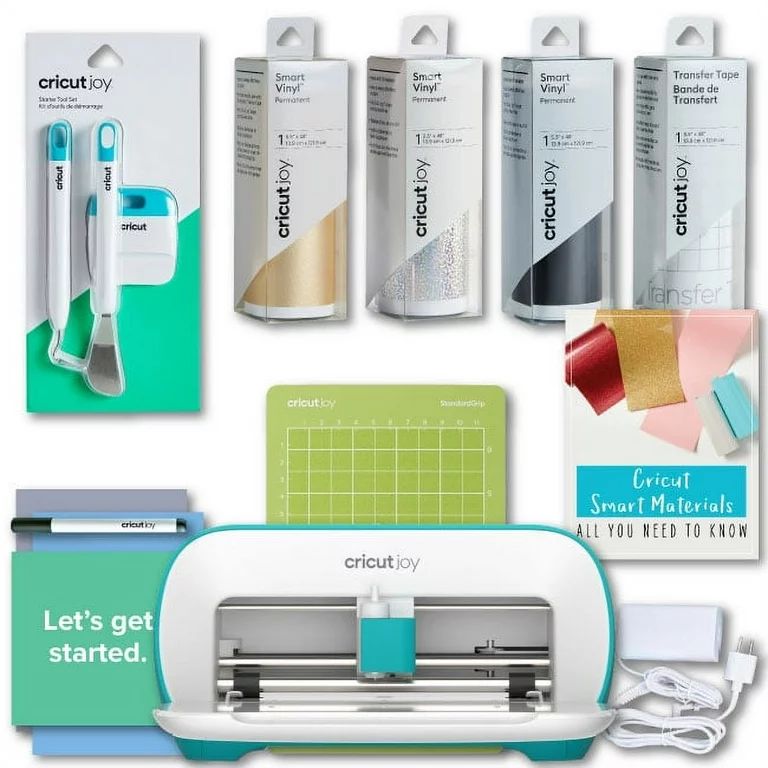 Cricut Joy Smart Machine with DIY Vinyl Decal Sampler & Essential Tools Starter Bundle | Walmart (US)