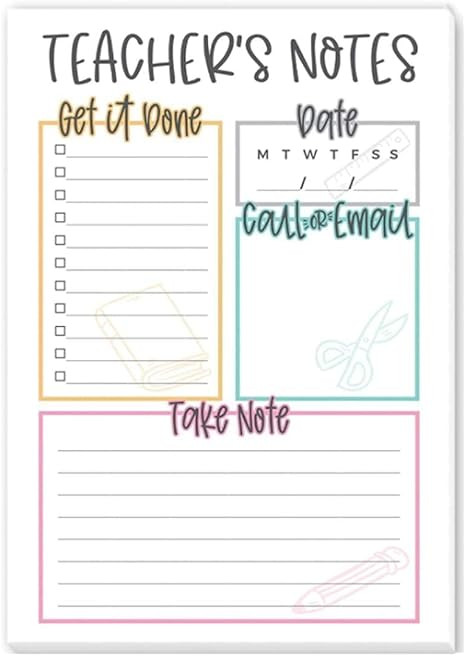 Tiny Expressions Teacher Notepad - Teacher To Do List Note Pad - Stationary Classroom Must Haves ... | Amazon (US)
