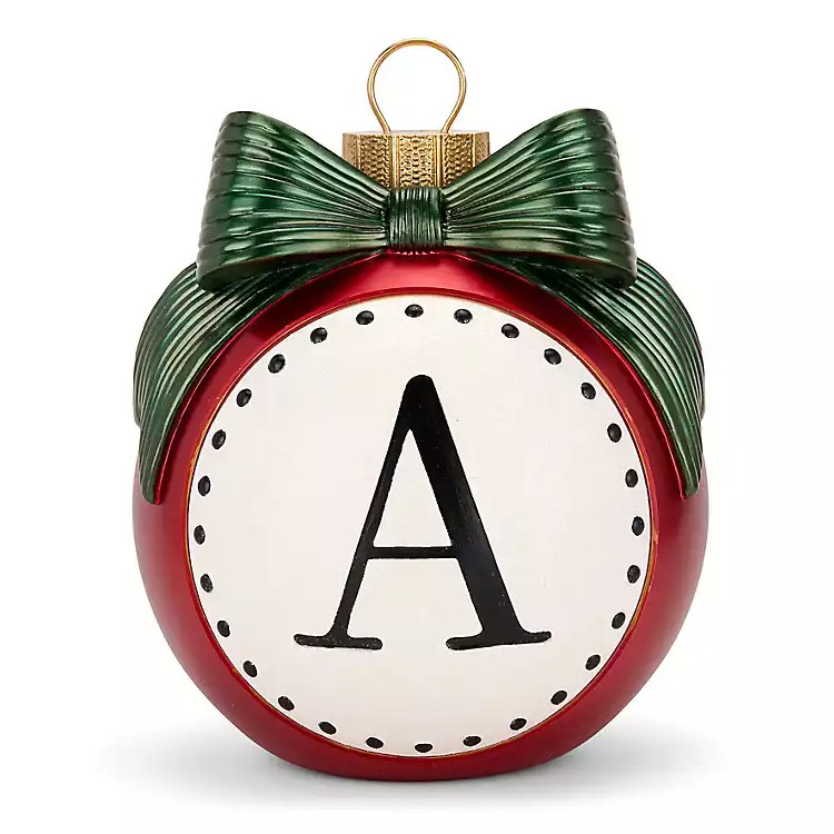 New! Red & Green Monogram A Christmas Ornament Statue | Kirklands