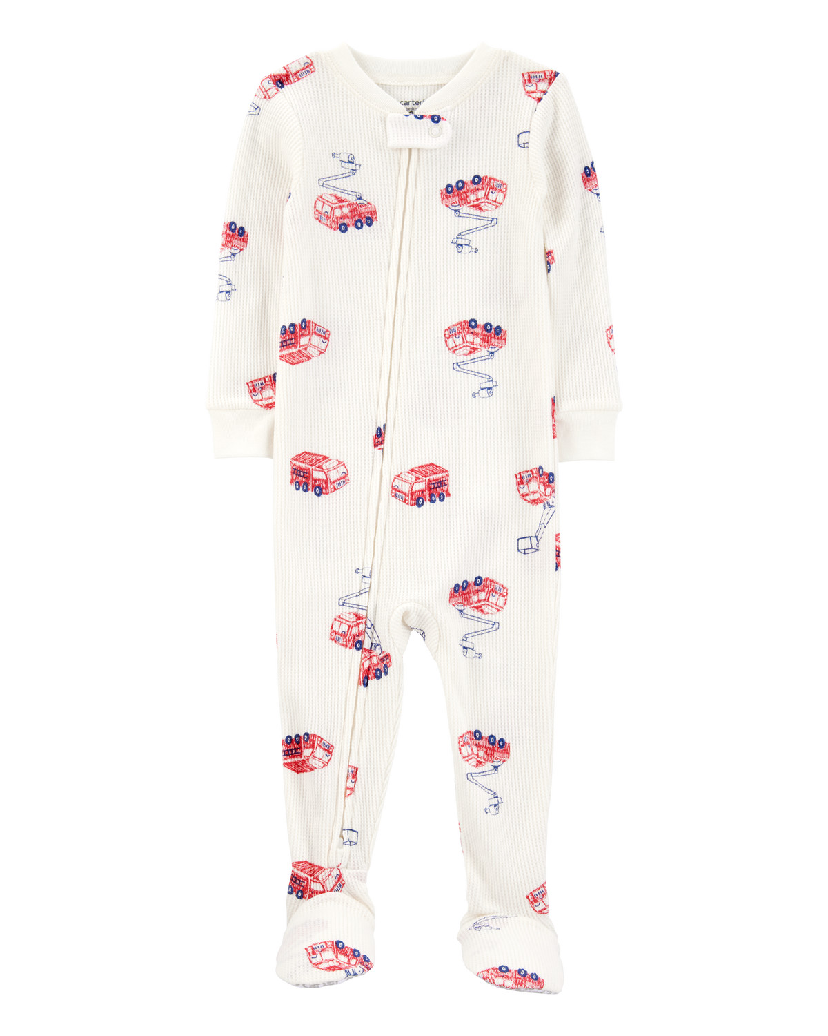 Toddler Fire Truck Print Waffle Knit Footie 1-Piece Pajamas - Carter's | Carter's | Carter's Inc