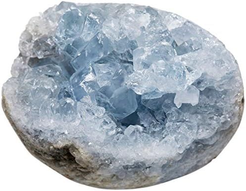 mookaitedecor Natural Celestite Mineral Crystal Geode Cluster Specimen Stone for Crystals Healing... | Amazon (US)