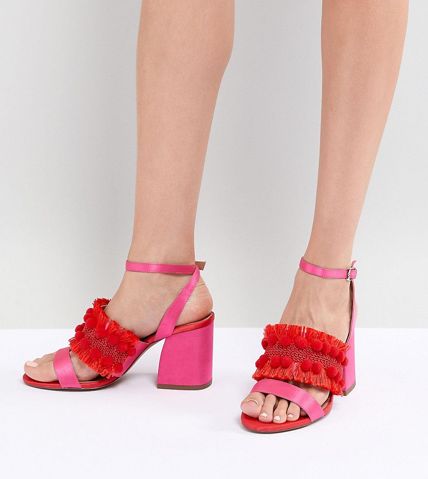 ASOS DESIGN Hot Cake Embroidered Block Heeled Sandals - Multi | ASOS US