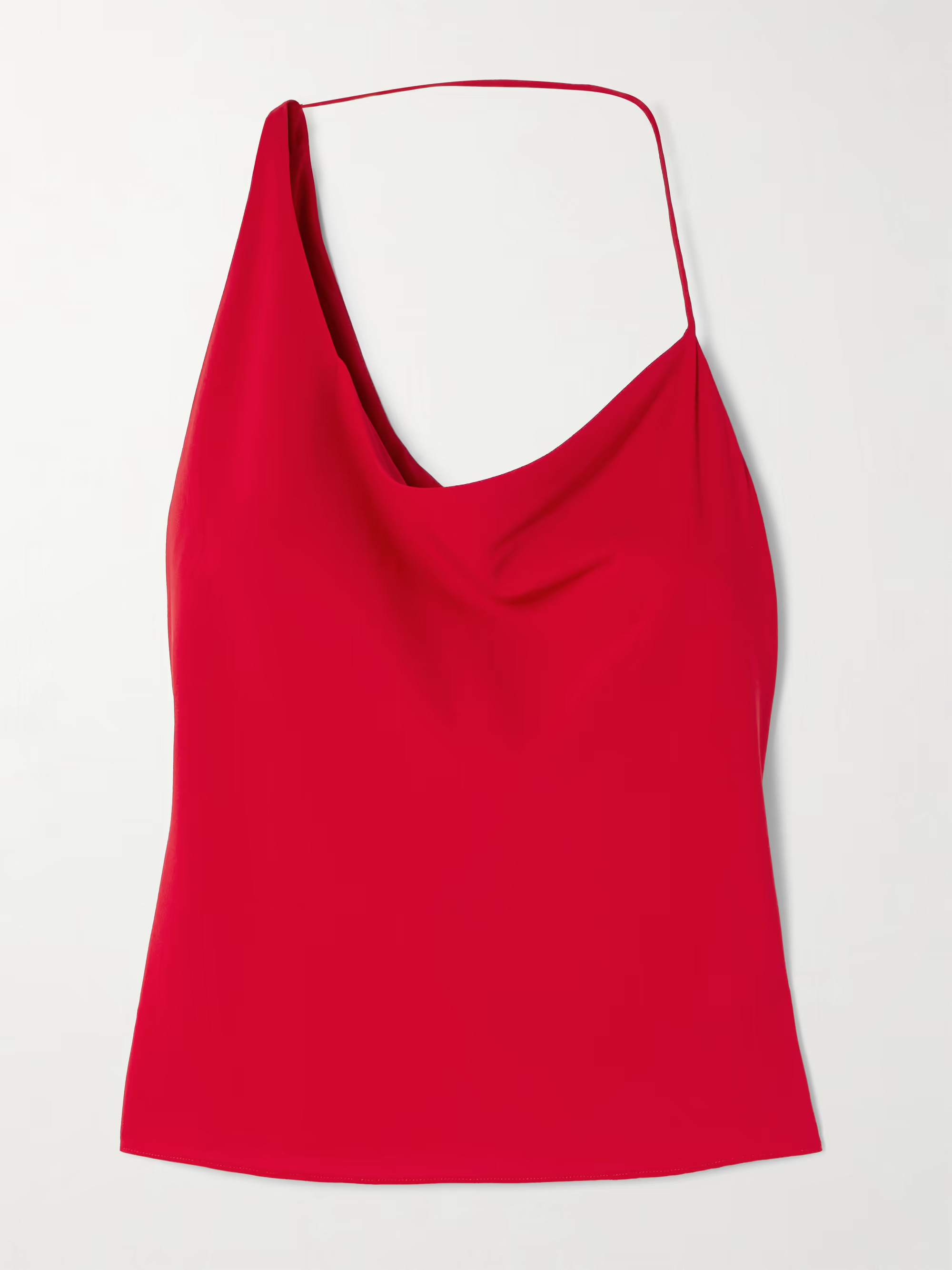 Asymmetric draped satin top | NET-A-PORTER (UK & EU)