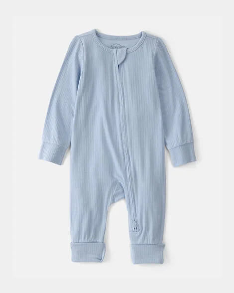 Blue - Baby Boy 2-Way Zip PurelySoft Sleep & Play Pajama - Blue, Selected | Carter's Inc