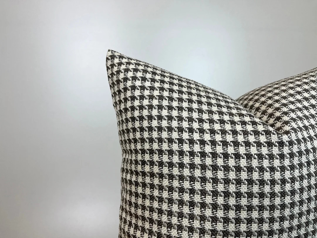 Brown Cream Houndstooth Pillow Cover, Brown Cushion Cover 20x20, Woven Houndstooth Thick Fabric, ... | Etsy (AU)