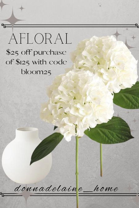 Real touch hydrangeas.. beauty and quality from Afloral. These will last years! Save $25 off purchase of $125 with code bloom25 for this week! 
Faux florals for the home 

#LTKgiftguide #LTKhome