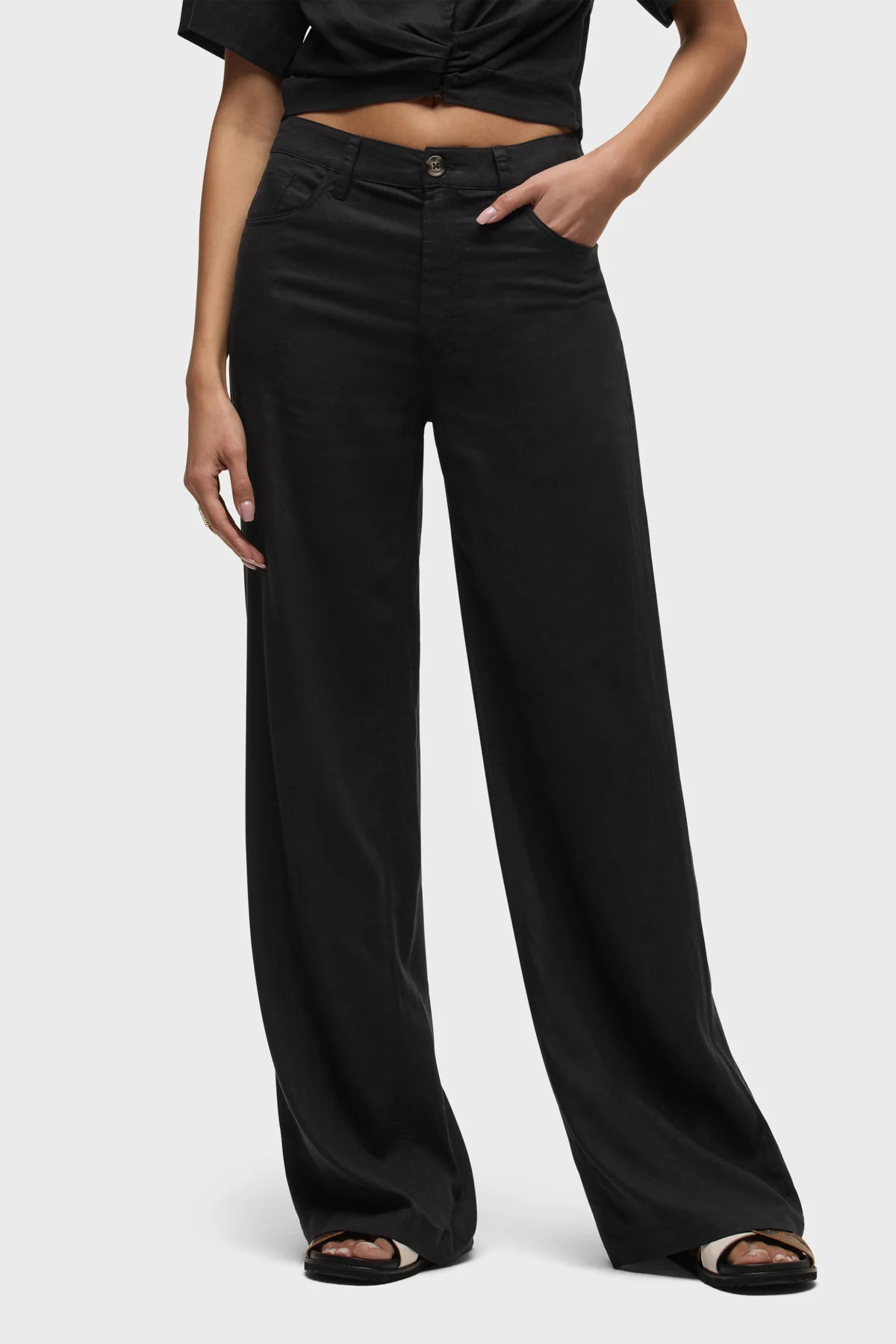 Jodie Loose Fit Wide Leg Linen Pant | Hudson Jeans
