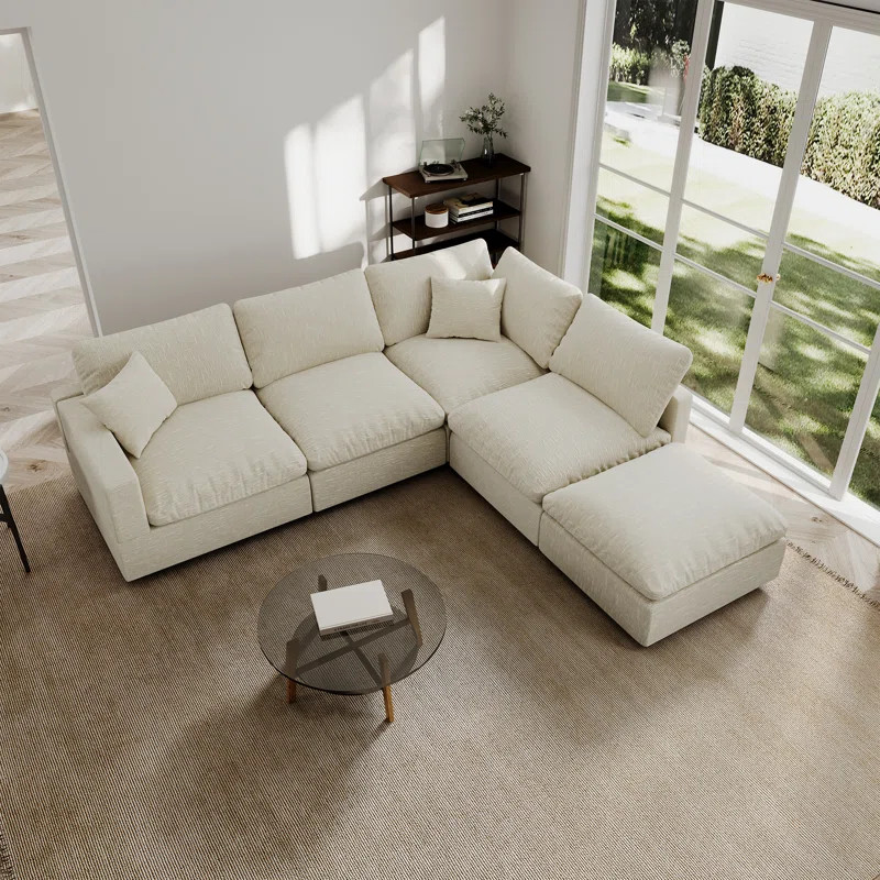 Latitude Run® Noraidh 95.4'' Square Arms Modular Sofa, Upholstered Sofa, Cloud Sofa, L Shaped Se... | Wayfair North America