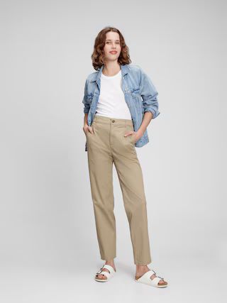 High Rise Girlfriend Khakis with Washwell | Gap Factory