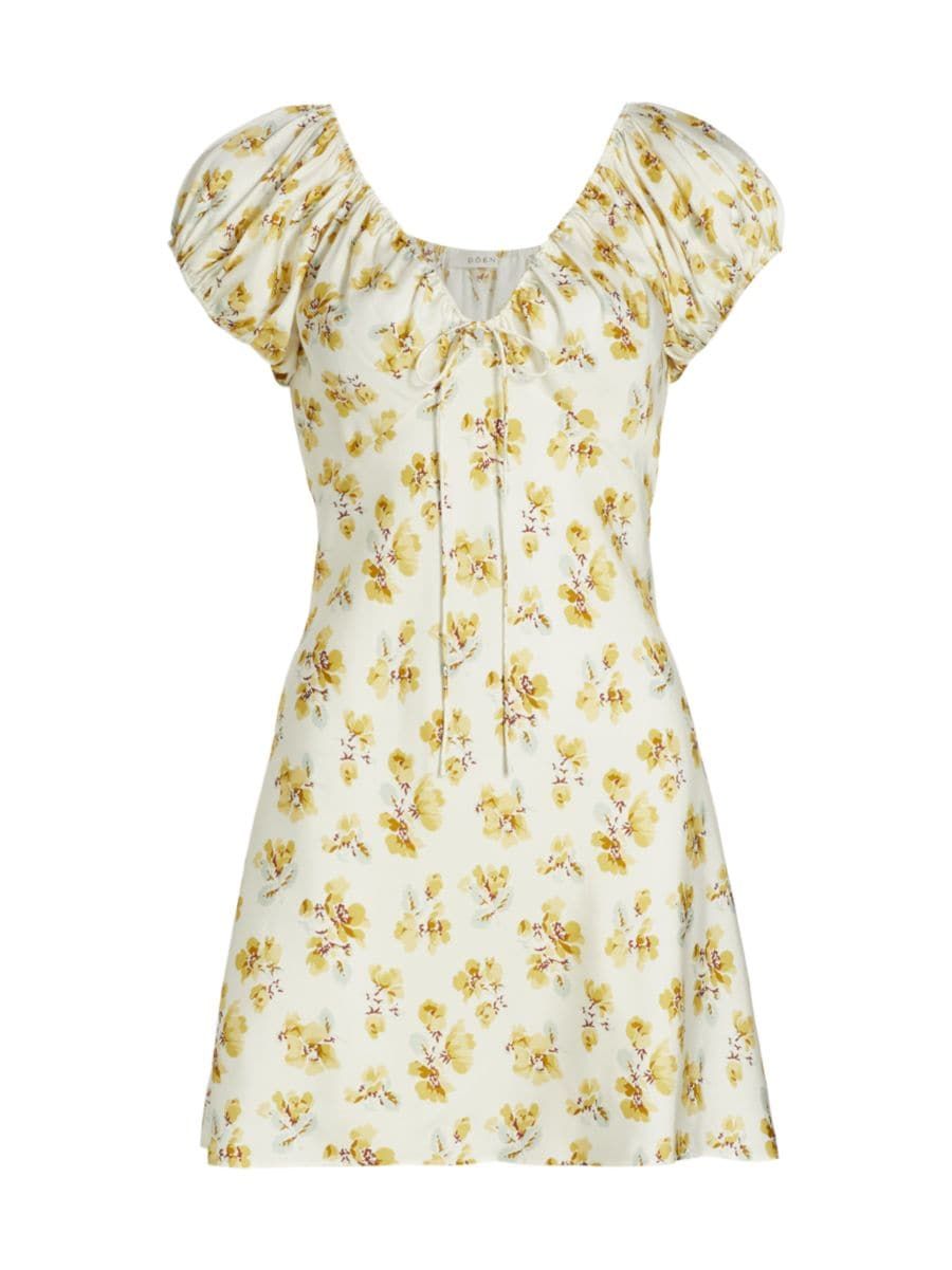 Sera Floral Silk-Blend Minidress | Saks Fifth Avenue