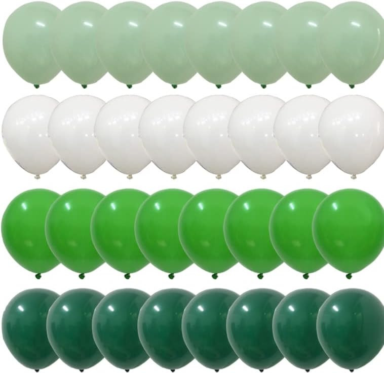 Light Dark Green And White Balloons  | Amazon (US)