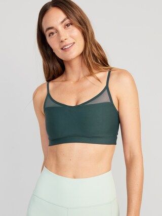 Light Support PowerSoft Mesh-Back Sports Bra for Women | Old Navy (US)