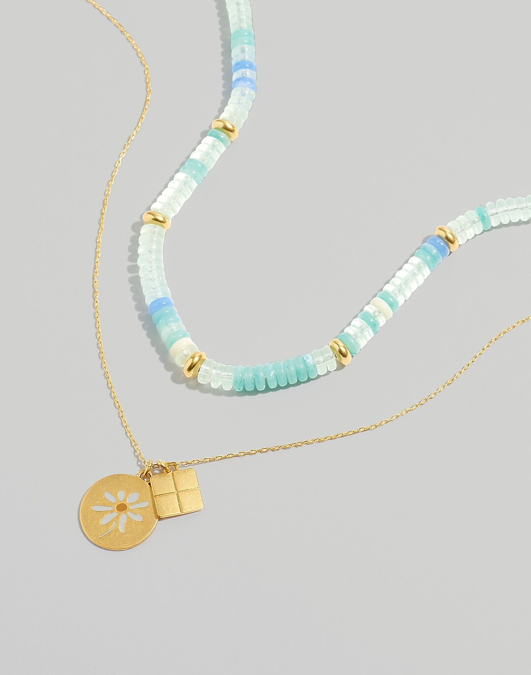 Three-Piece Enamel Daisy Necklace Set | Madewell