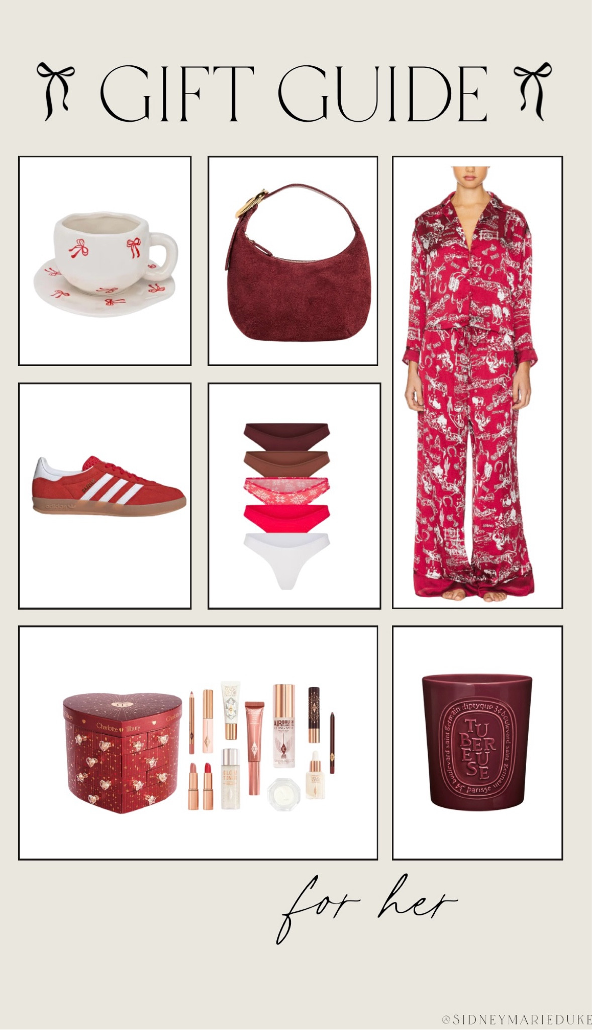 Holiday gift guide for her ❤️🍒🎁


beauty gifts / red Christmas pajamas / gifts for the trendy girl / fashionable gifts / home gifts for her / free people pajamas / suede bag for fall and winter 

#LTKBeauty #LTKHoliday #LTKGiftGuide