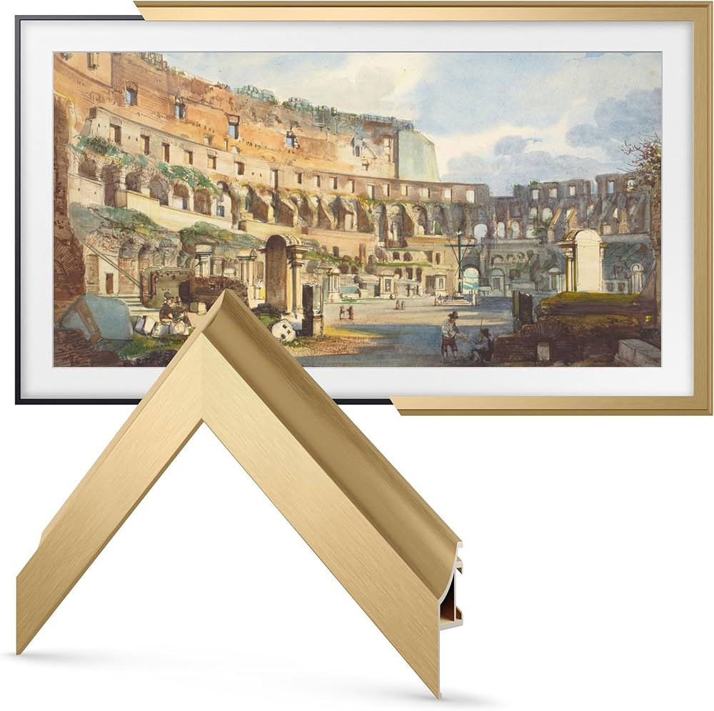 Frame My TV Deco TV Frames Alloy Scoop - Pale Gold Bezel Compatible ONLY with Samsung The Frame T... | Amazon (US)