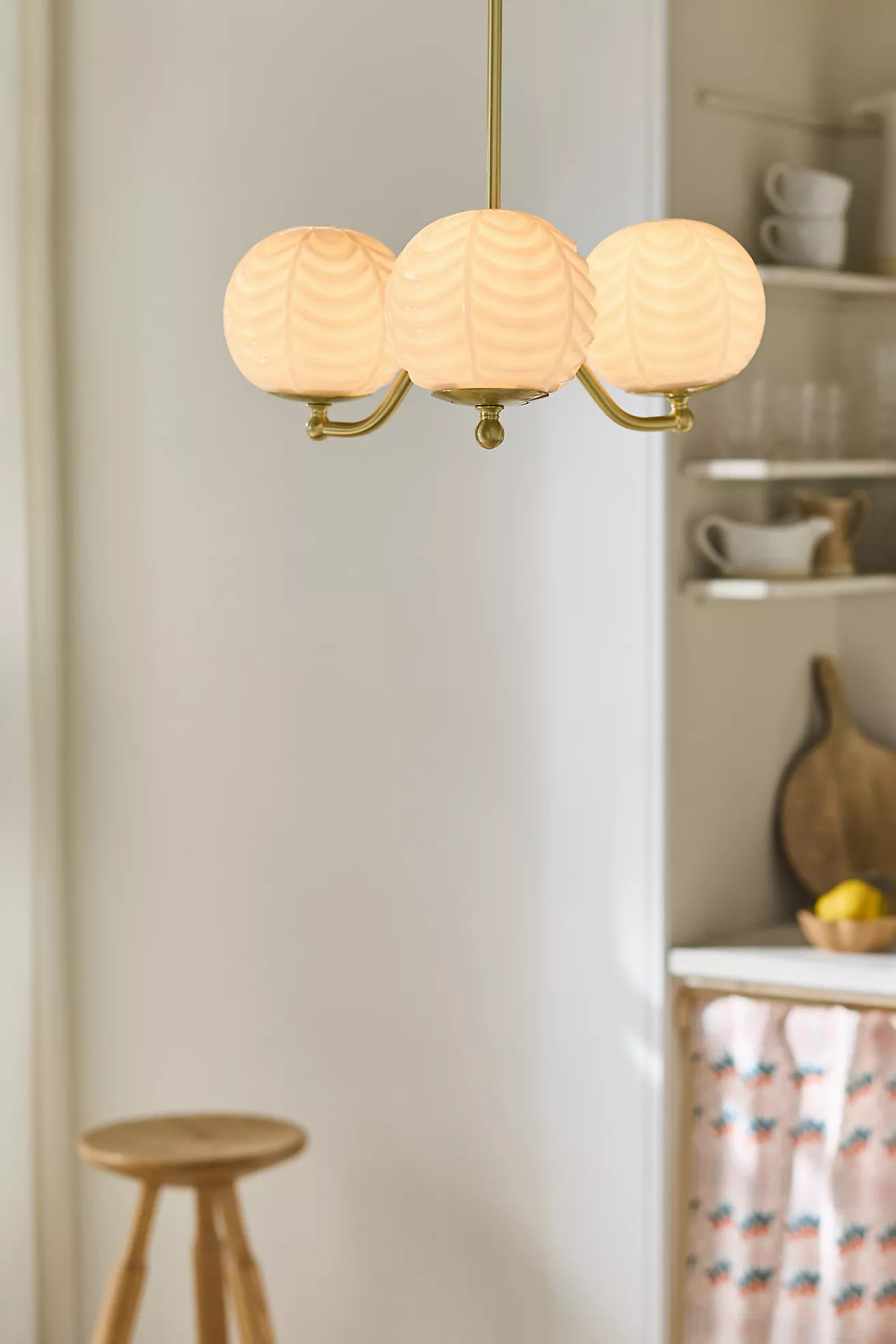 Charlotte Scalloped Milk Glass Chandelier | Anthropologie (US)