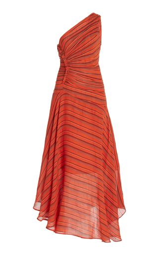 Fiori One-Shoulder Striped Crepe De Chine Maxi Dress | Moda Operandi (Global)