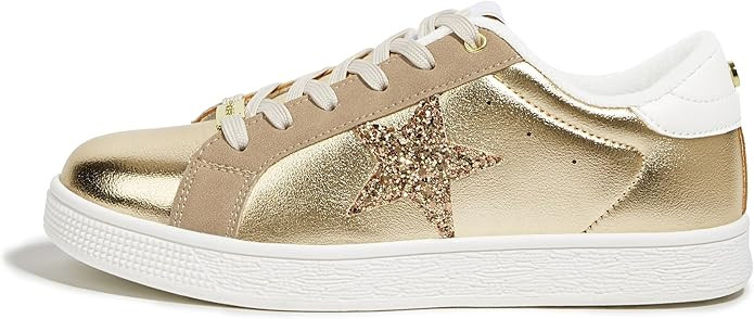 LUCKY STEP Women's Fashion Star Sneaker Lace Up Low Top Comfortable Cushioned Walking Shoes | Amazon (US)