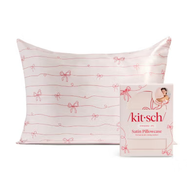 Kitsch Standard Satin Pillowcase - Striped Bows Face Pillow Cover | JCPenney