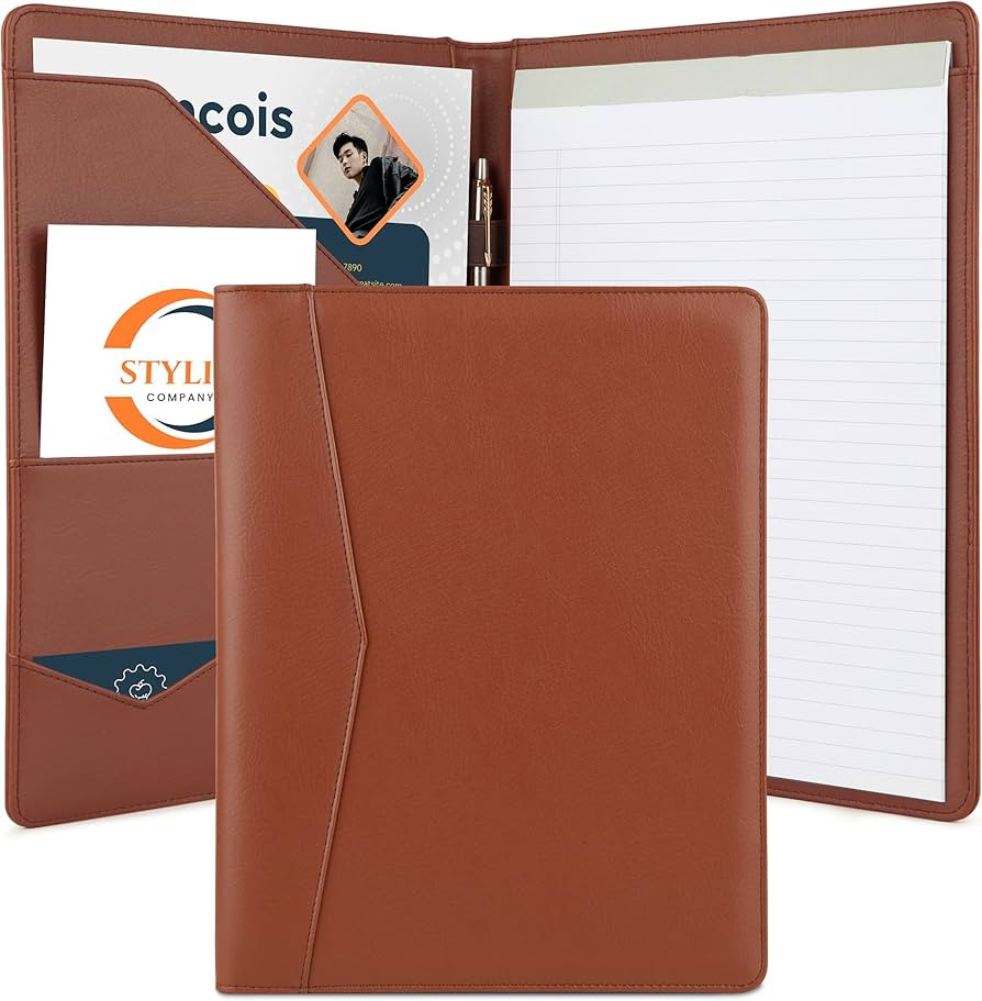 STYLIO Padfolio Portfolio Organizer Binder (Tan Color) | Interview Resume Folder, Document, Busin... | Amazon (US)