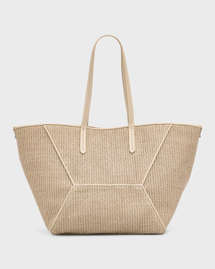 BC Duo Medium Shopper Raffia Tote Bag | Neiman Marcus