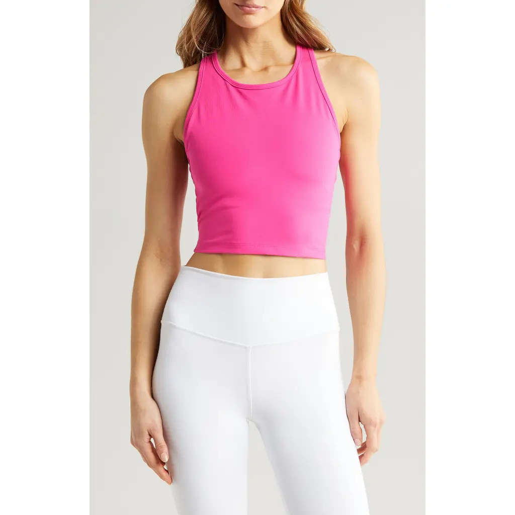 Beyond Yoga PowerBeyond Strive Crop Tank in Pink Energy at Nordstrom, Size X-Large | Nordstrom