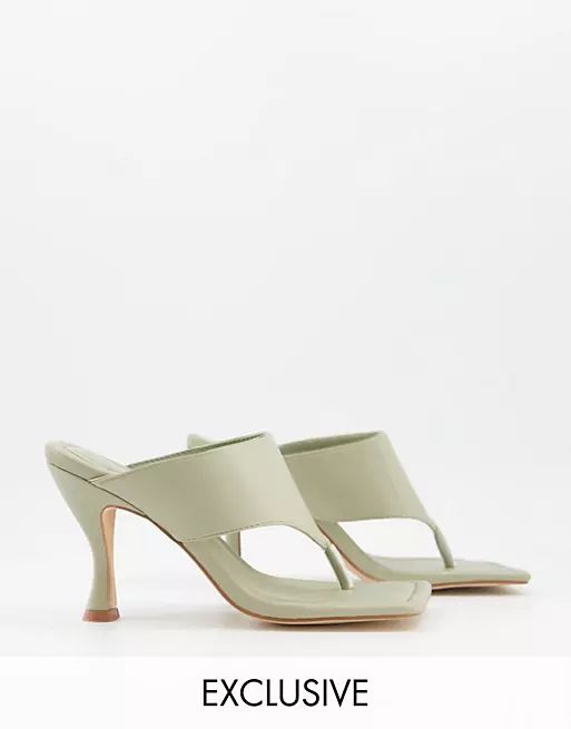 Z_Code_Z Nada toe post heeled sandals in sage | ASOS (Global)