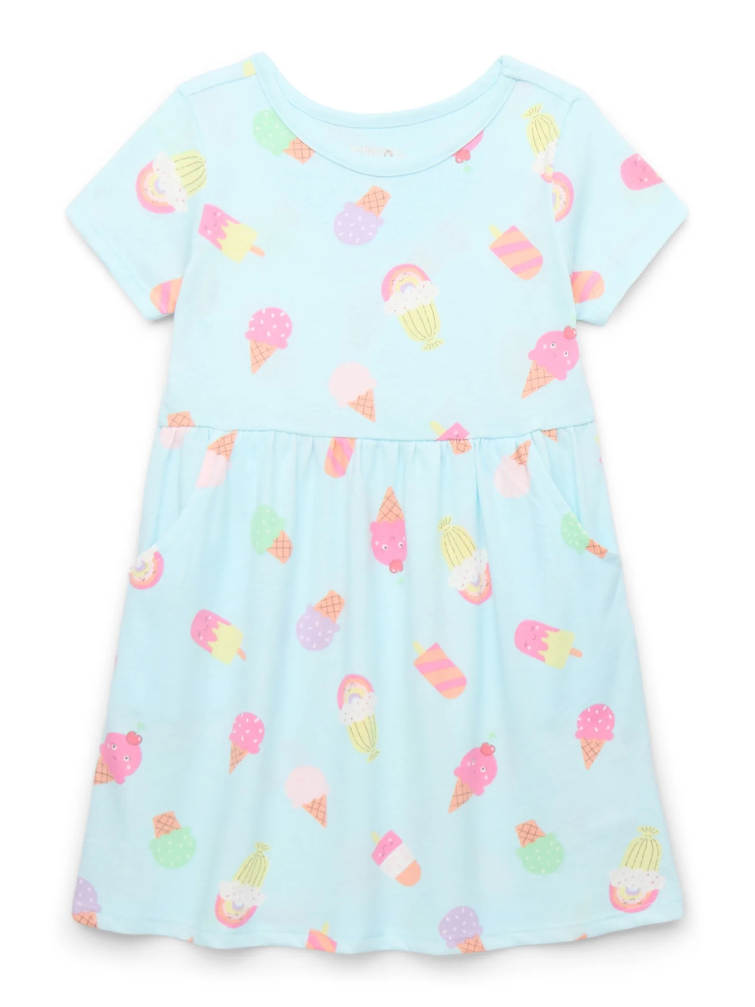 Garanimals Toddler Girl Print Skater Dress with Pockets, Sizes 12M-5T - Walmart.com | Walmart (US)