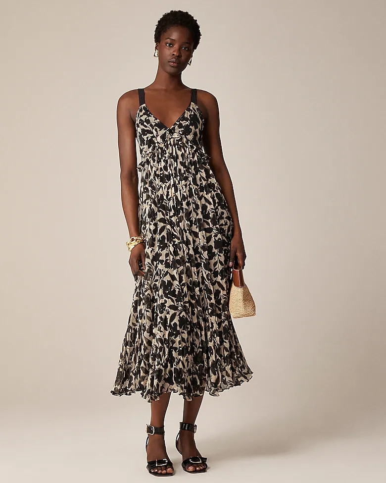 Collection ruffle-trim dress in chiffon | J. Crew US