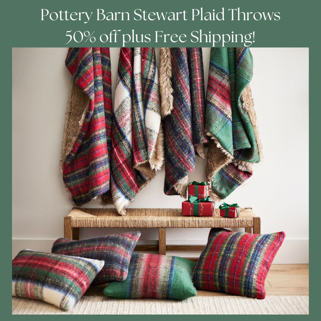 Pottery Barn Stewart Plaid Fur Throws 50% off plus free shipping. These make great gifts. 

 #LTKGiftGuide #LTKHoliday #LTKHome