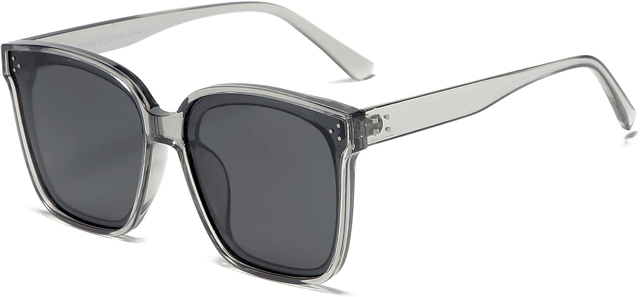 DUSHINE Oversized Square Polarized Sunglasses For Women With Rivets Retro Vintage UV Protection | Amazon (US)