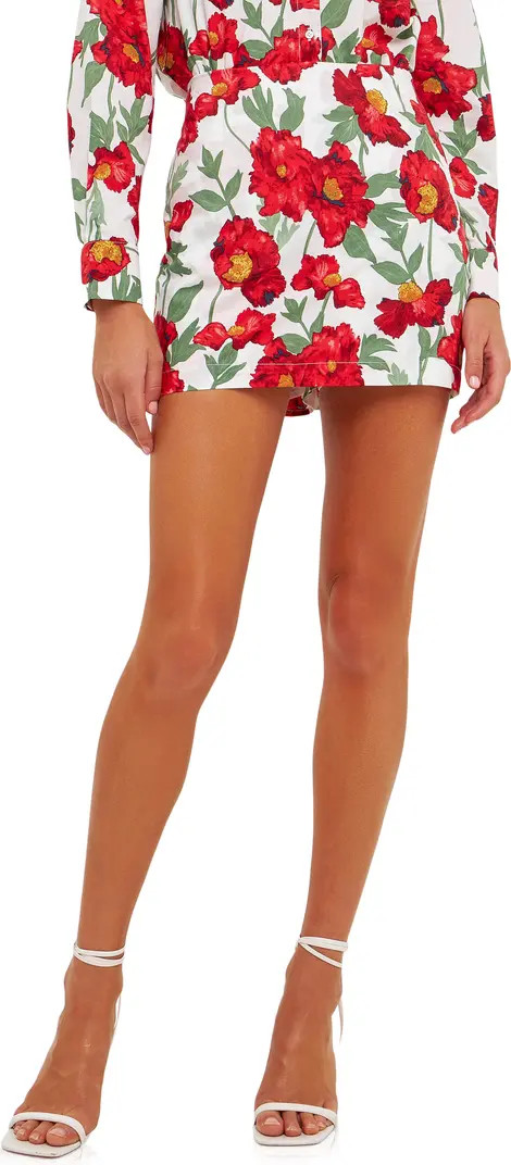 Floral Cotton Mini Skort | Nordstrom