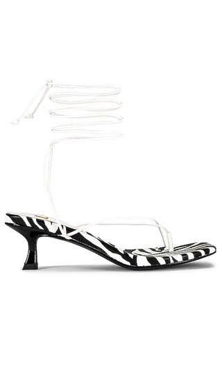 Zoe Kitten Heel in White Zebra | Revolve Clothing (Global)