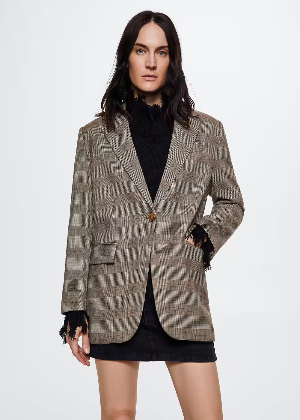 Check suit blazer -  Women | Mango USA | MANGO (US)