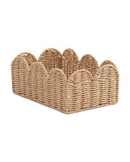 Paper Cord Rectangular Scalloped Medium Basket | Marshalls