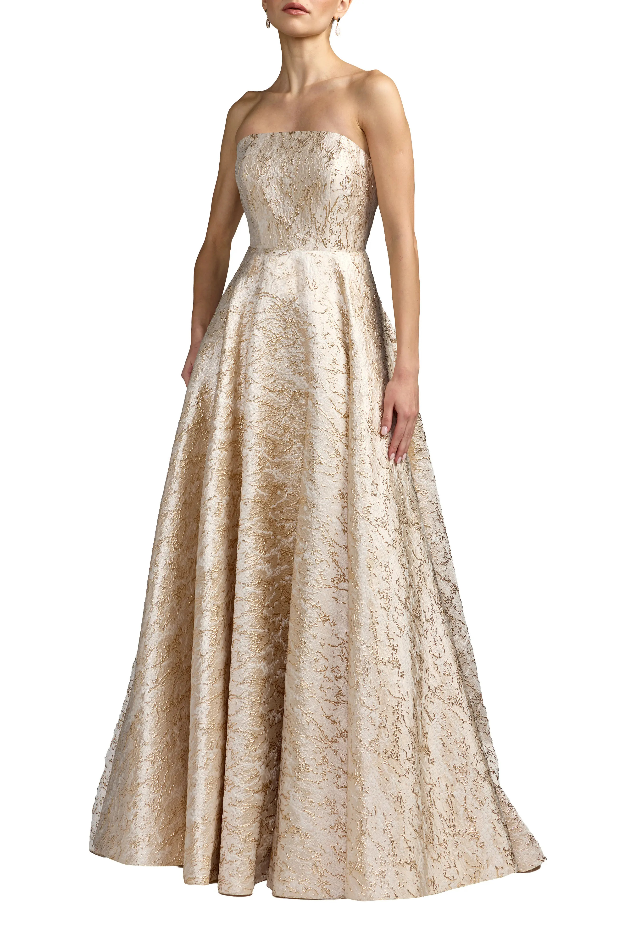 Mac Duggal Strapless Metallic Brocade Ball Gown (Women) | Nordstrom | Nordstrom