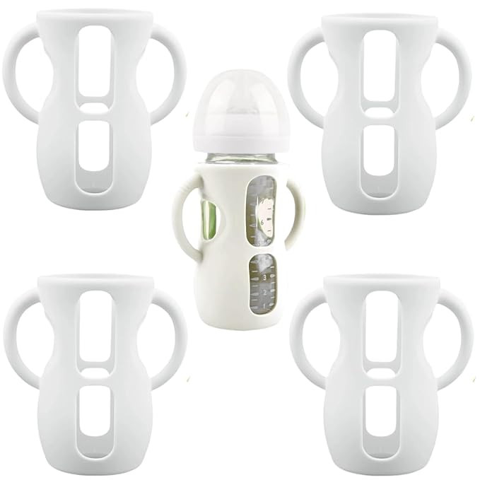 4 Pack Silicone Sleeves for Avent Natural Glass Baby Bottles, Silicone and Easy-Grip Handles for ... | Amazon (US)