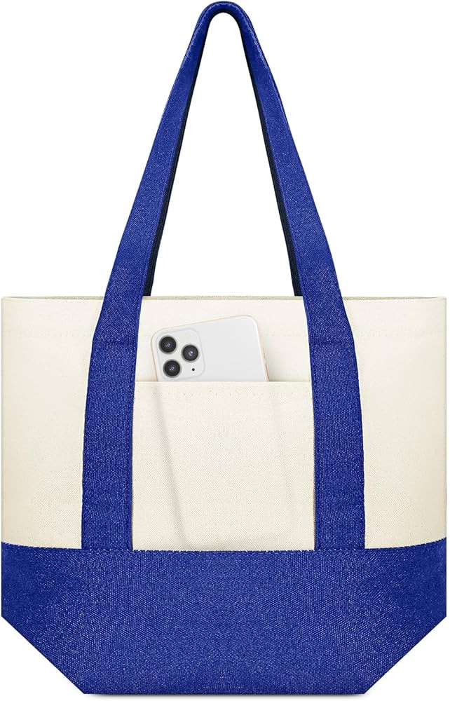 Amylove 1 Pcs Mini Canvas Tote Bag with Pockets 13" x 11" Duty Canvas Sublimation Blank Small Bag... | Amazon (US)