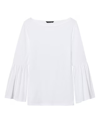 Banana Republic Womens Bell-Sleeve Couture Tee White Size L | Banana Republic US