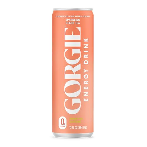 GORGIE Sugar Free Natural Energy Drinks, Peach Tea 12 Fz - Healthy Energy Drinks - Natural Coffee Replacement with Green Tea Caffeine and Biotin - 150mg Caffeine, Vegan, & Low Calorie | Amazon (US)