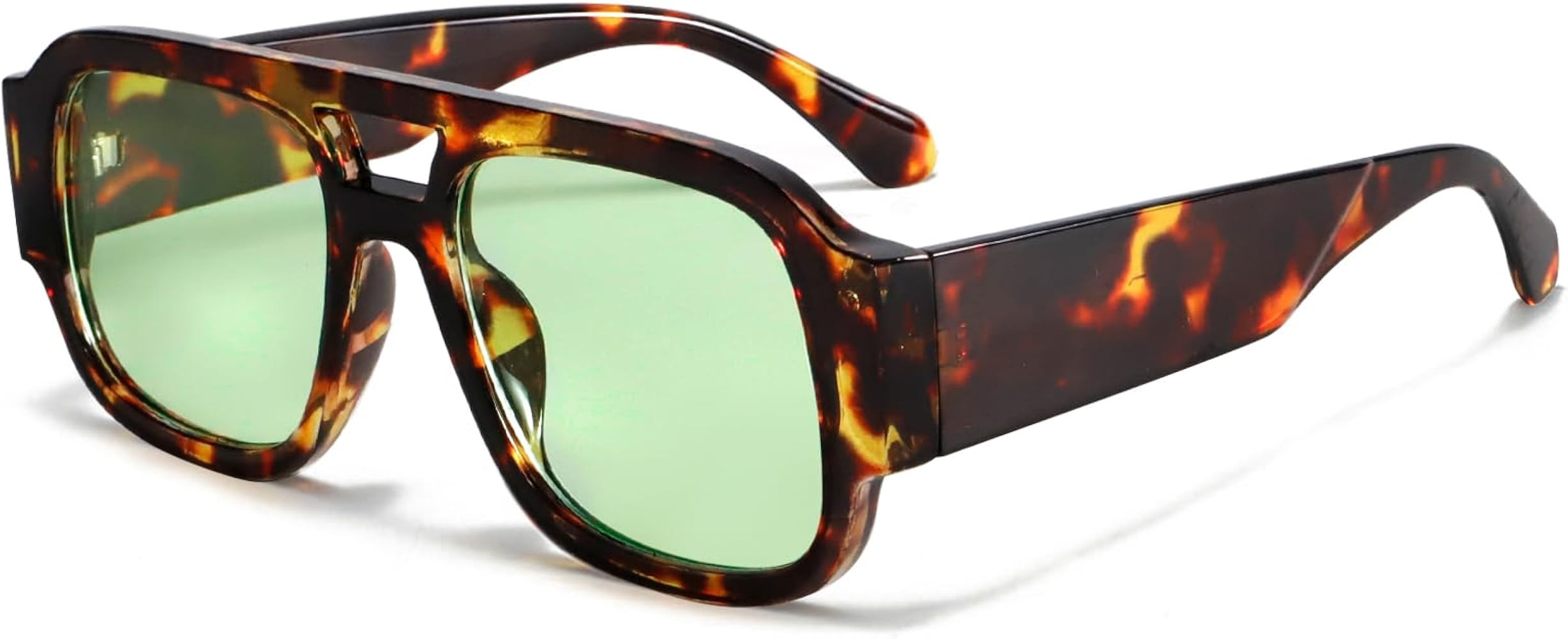 2026 Square Double Bridge Trendy Sun Glasses UV400 Protection Comfortable Daily Wear | Amazon (US)