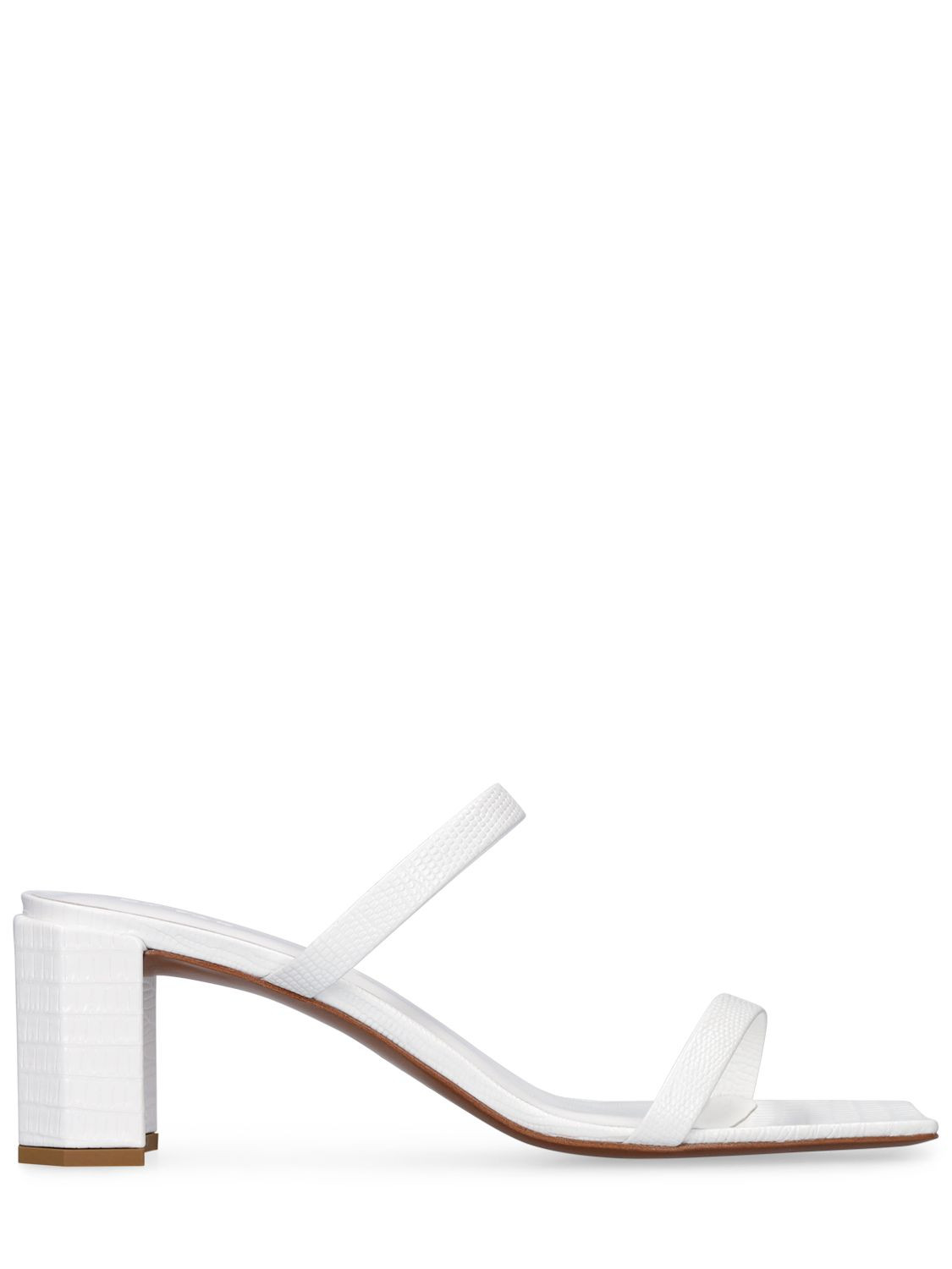 60mm Tanya Croc Embossed Leather Sandals | Luisaviaroma