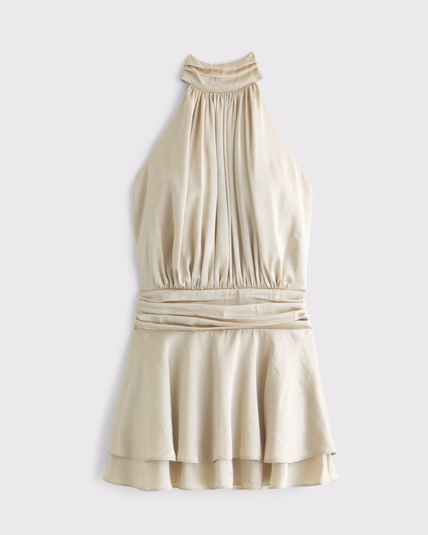 Halter Shine Open-Back Skort | Abercrombie &amp; Fitch (US)