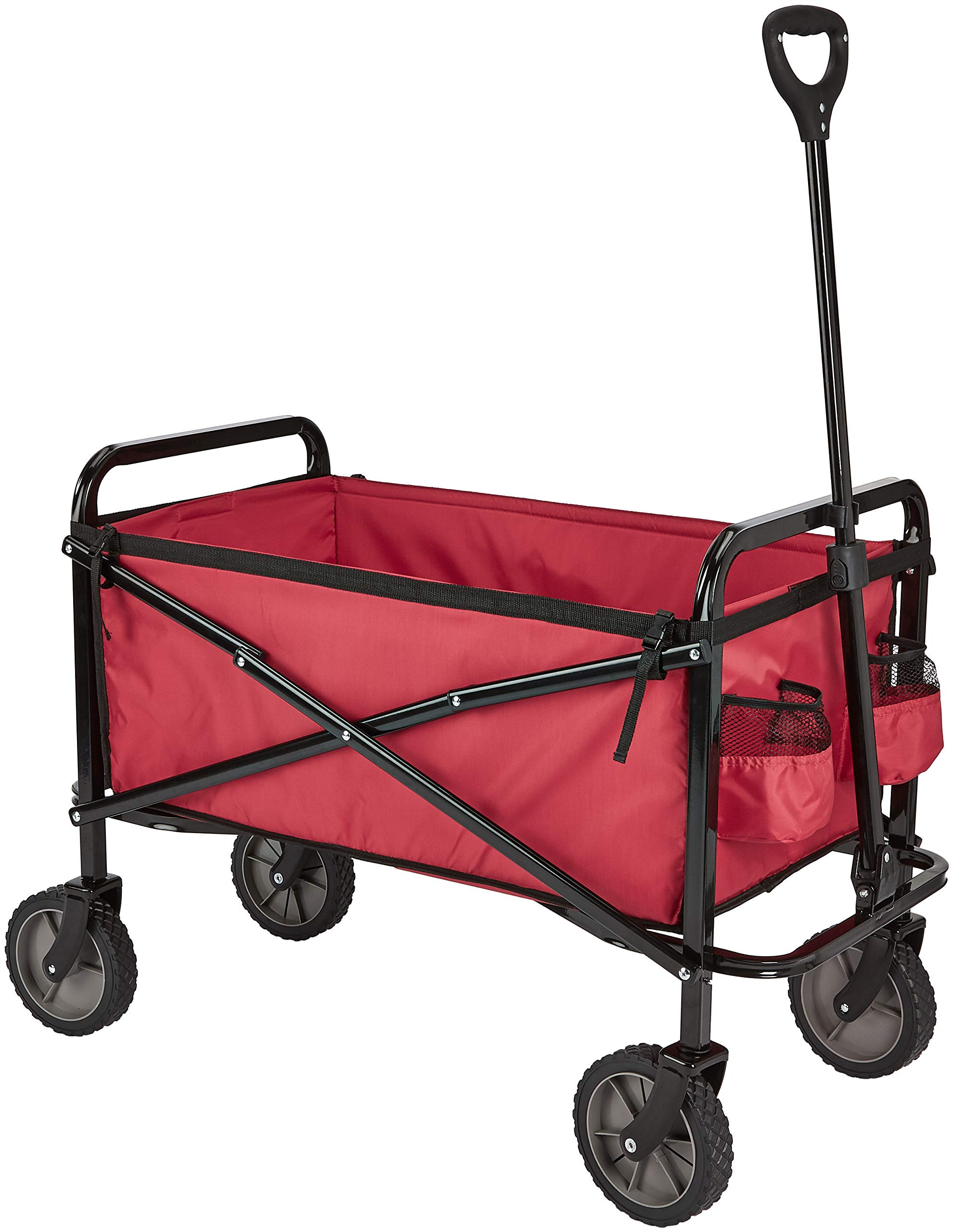 Amazon Basics Collapsible Folding Outdoor Utility Wagon with Cover Bag, Red | Amazon (US)