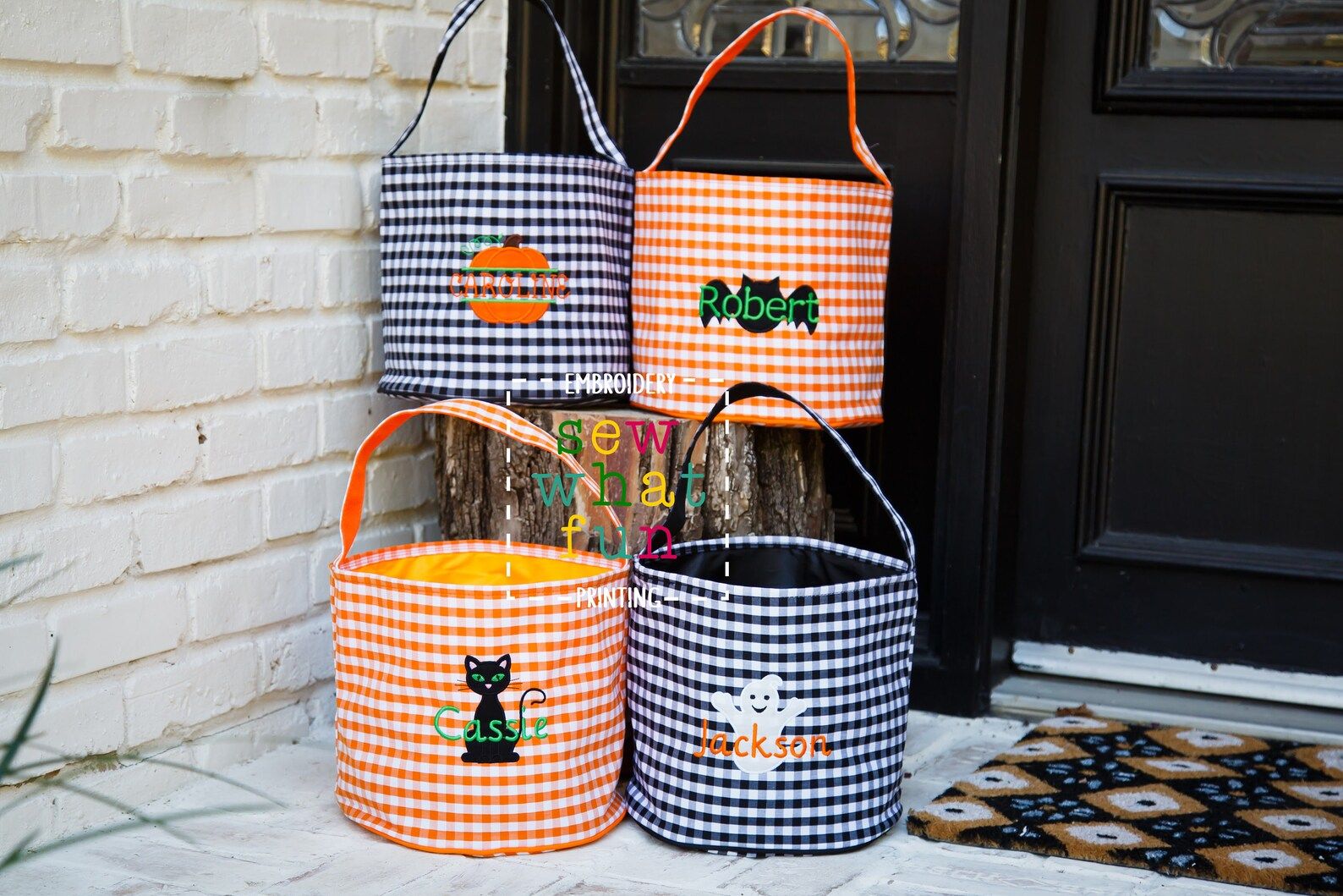 Trick or treat bag, Trick-or-treat bucket,  Halloween Bucket, Personalized, Halloween Basket, mon... | Etsy (US)