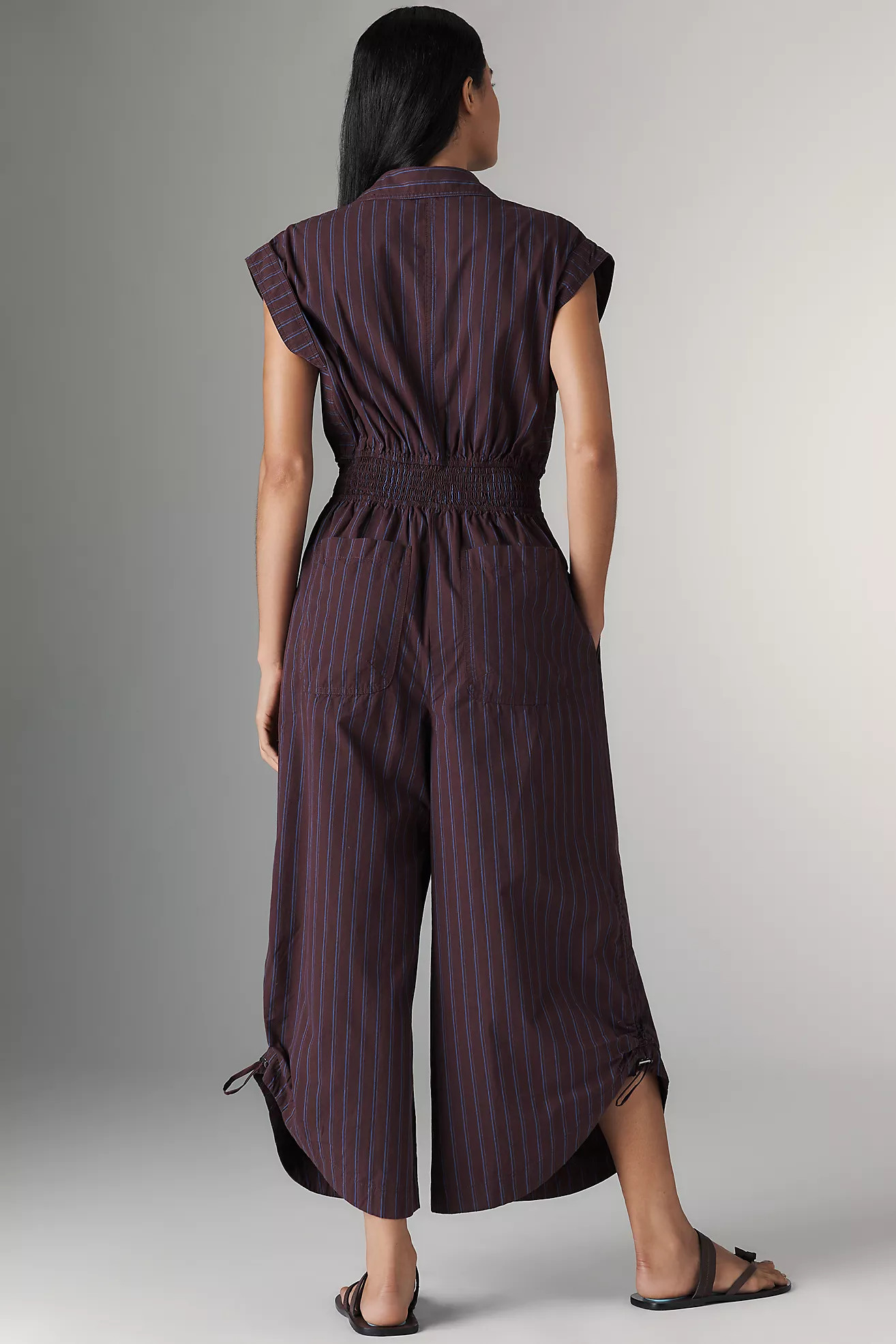 By Anthropologie Striped Shirting Parachute Jumpsuit | Anthropologie (US)
