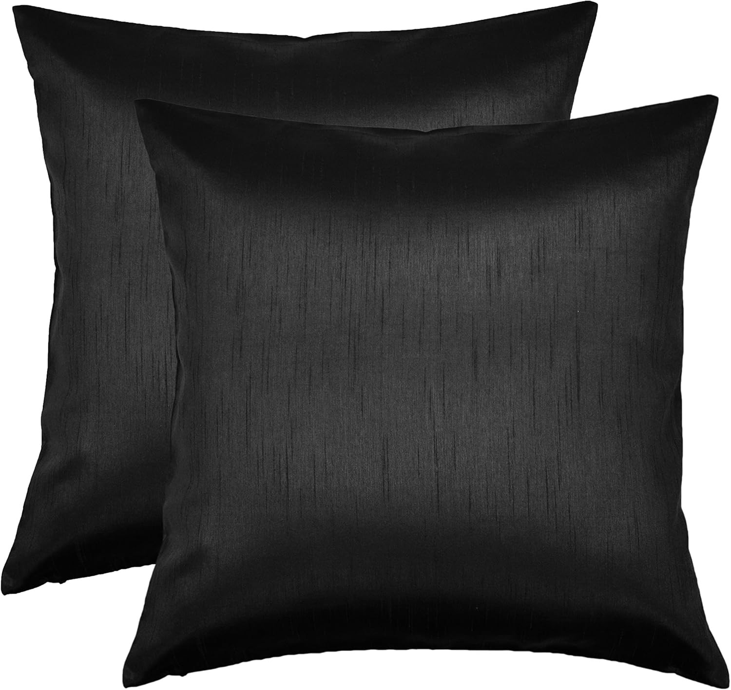 Aiking Home 24x24 Inches Faux Silk Square European Shams, Zipper Closure, Black (Set of 2) | Amazon (US)