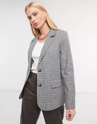 & Other Stories mini houndstooth blazer in gray | ASOS (Global)