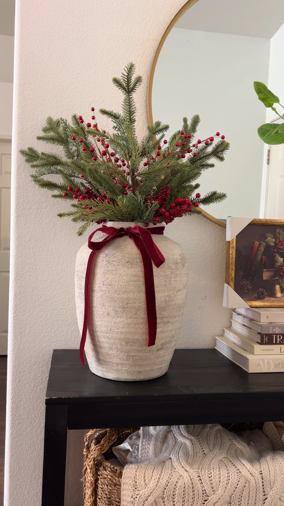 Giving my vase a festive touch! Vase is from Hobby Lobby, stems and ribbon are linked 

#LTKHoliday #LTKHome #LTKSeasonal