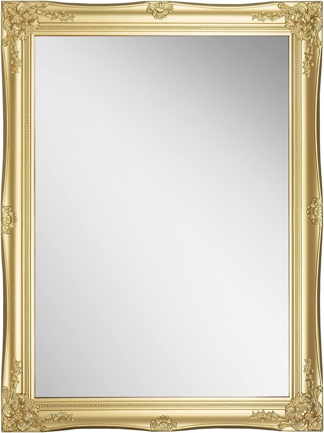 Toppay Antique Glossy Rectangular Wall Mirror, Vintage Wood Framed Vanity Mirrors for Home Decor,... | Amazon (US)